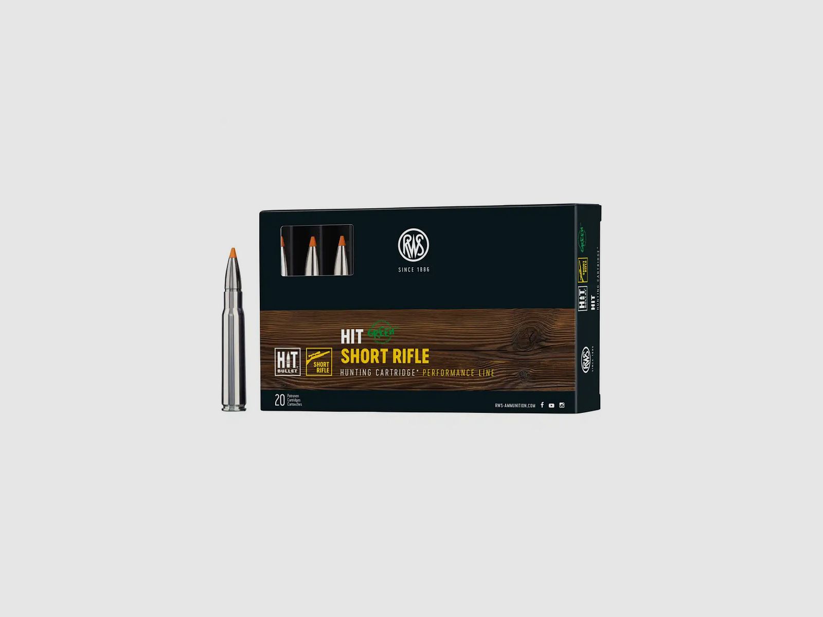 RWS 8X57 IS HIT Short Rifle 10,4g 160gr sin plomo