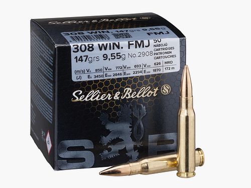 .308 Win. Vollmantel 9,5g/147grs. Sellier & Bellot