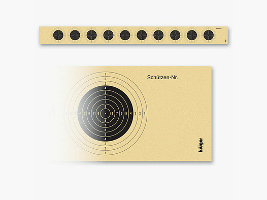 Krüger shooting targets target for air rifle 10m, 10 strips 1000 pieces
