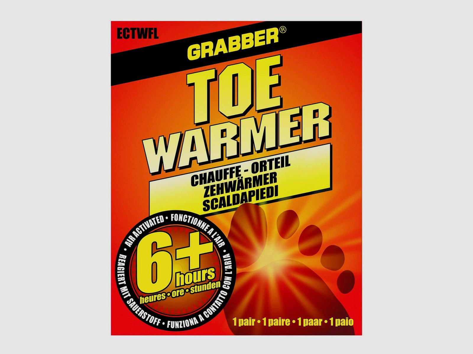 Grabber toe warmers 2-pack