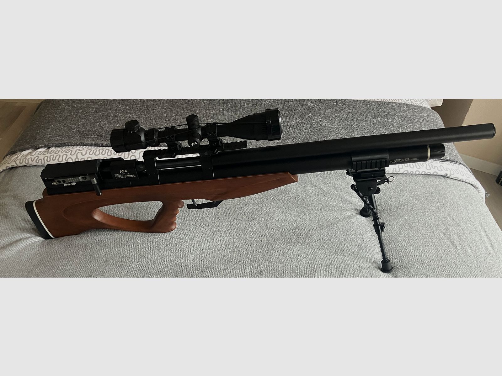 AEA Challenger Bullpup CAL .50 Luftgewehr 7,5 J Komplettset mit FX Optik Kompressor Tasche Munition - neuwertig