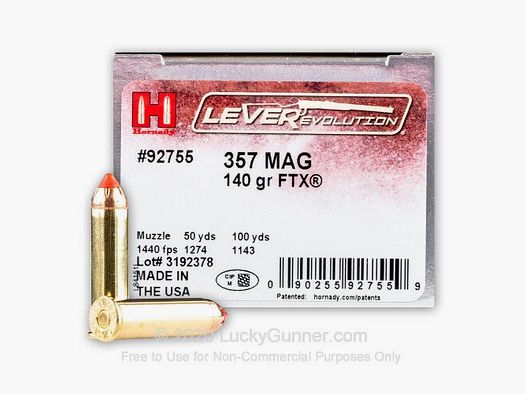 Hornady 357 Mag 140 gr Lever Revolution FTX