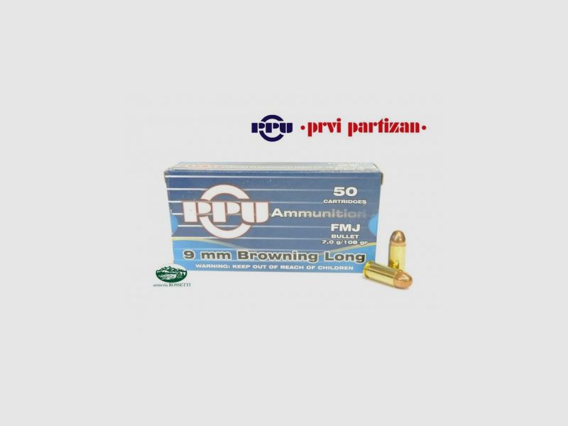 PRVI PARTIZAN Munizioni cal.9mm BR. Long 108gr FMJ