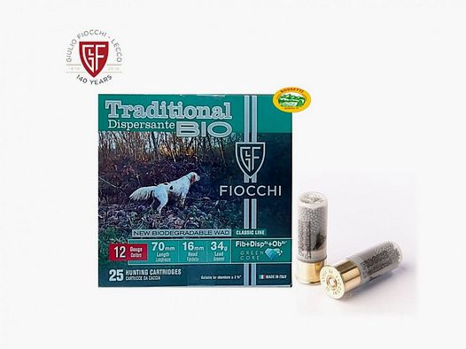 FIOCCHI cartuchos Traditional Dispersante Bio cal.12 gr.34 pb.10