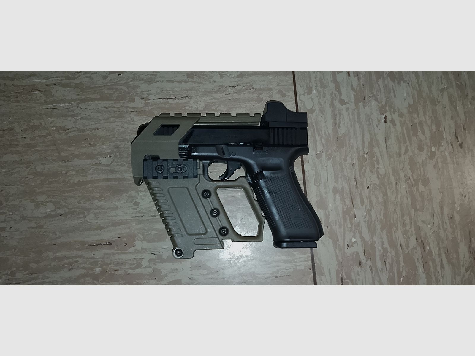 Carabine kit Glock 17 Gen 4 und 5 tactical Magazinkampfkit we marui te g 18 19 26 neu  Beige picatinny 