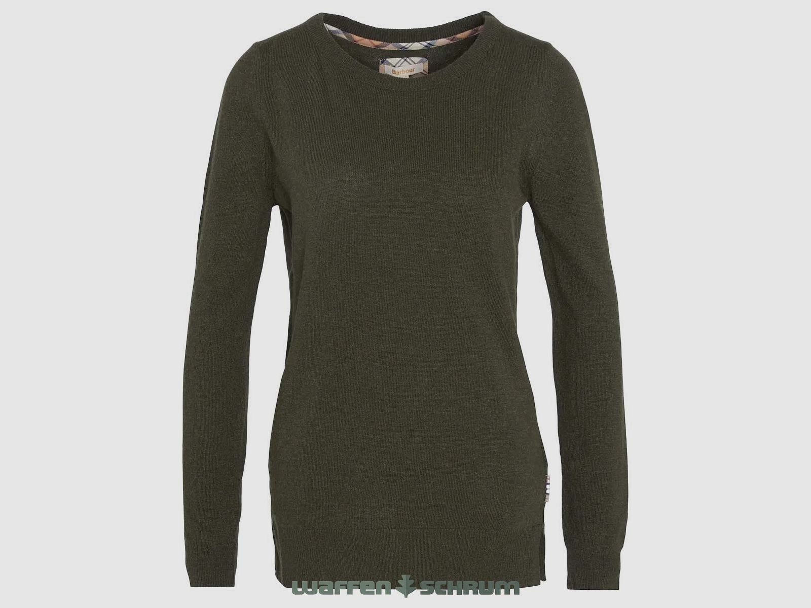 Barbour Pullover Pendle Crew Jumper Olive/ Hessian Tartan