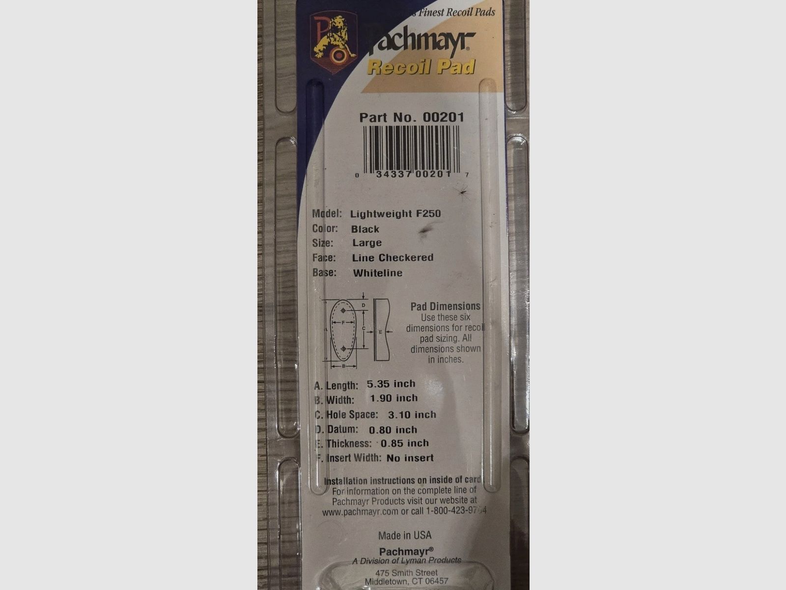 Pachmayr Lightweight F250 Large - Black Schaftkappe 