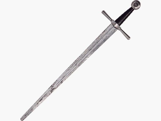 Spada con pomolo a disco in finitura antica