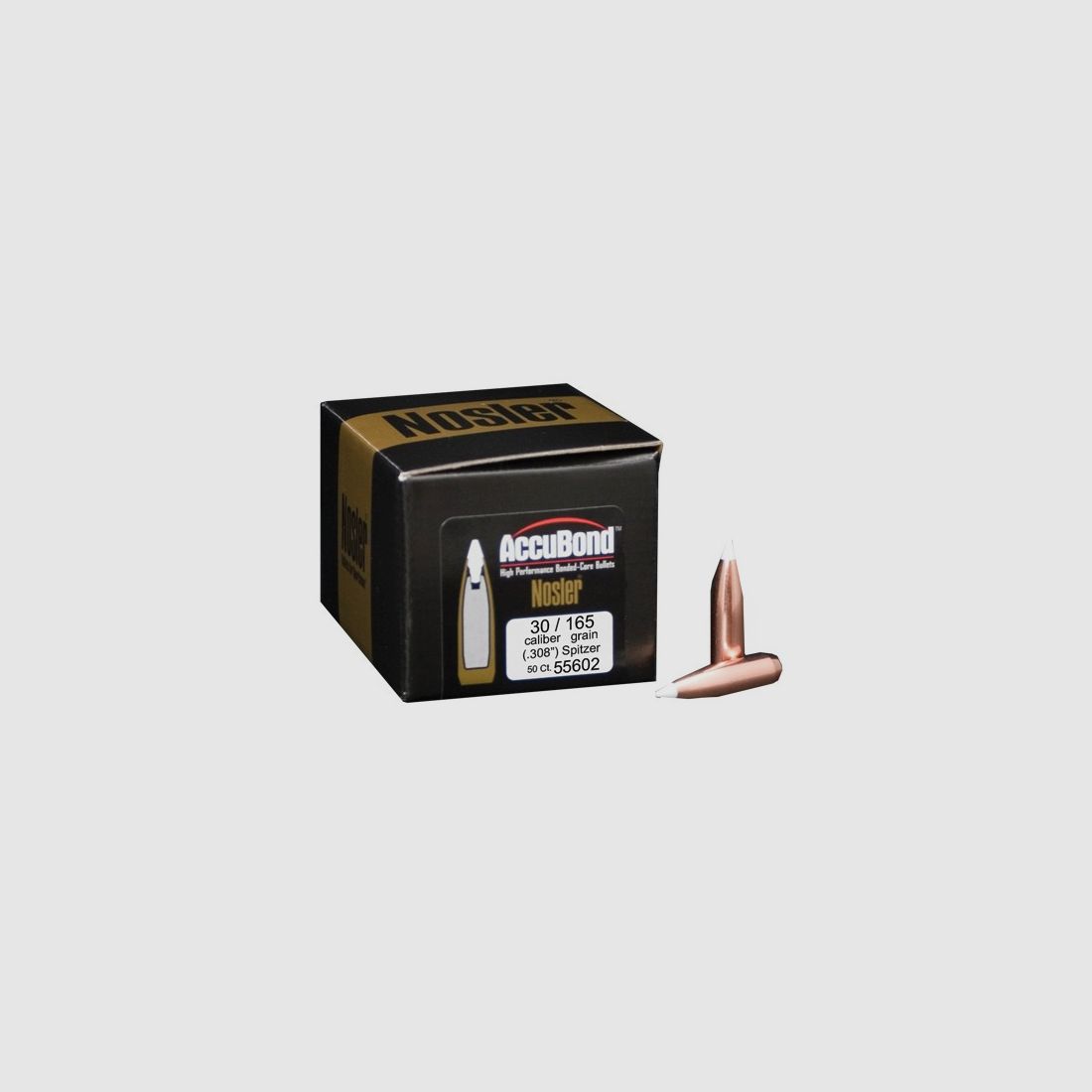 NOSLER 30 CALIBER (0.308″) 165GR SPITZER 50/BOX, imagen 2 de 3