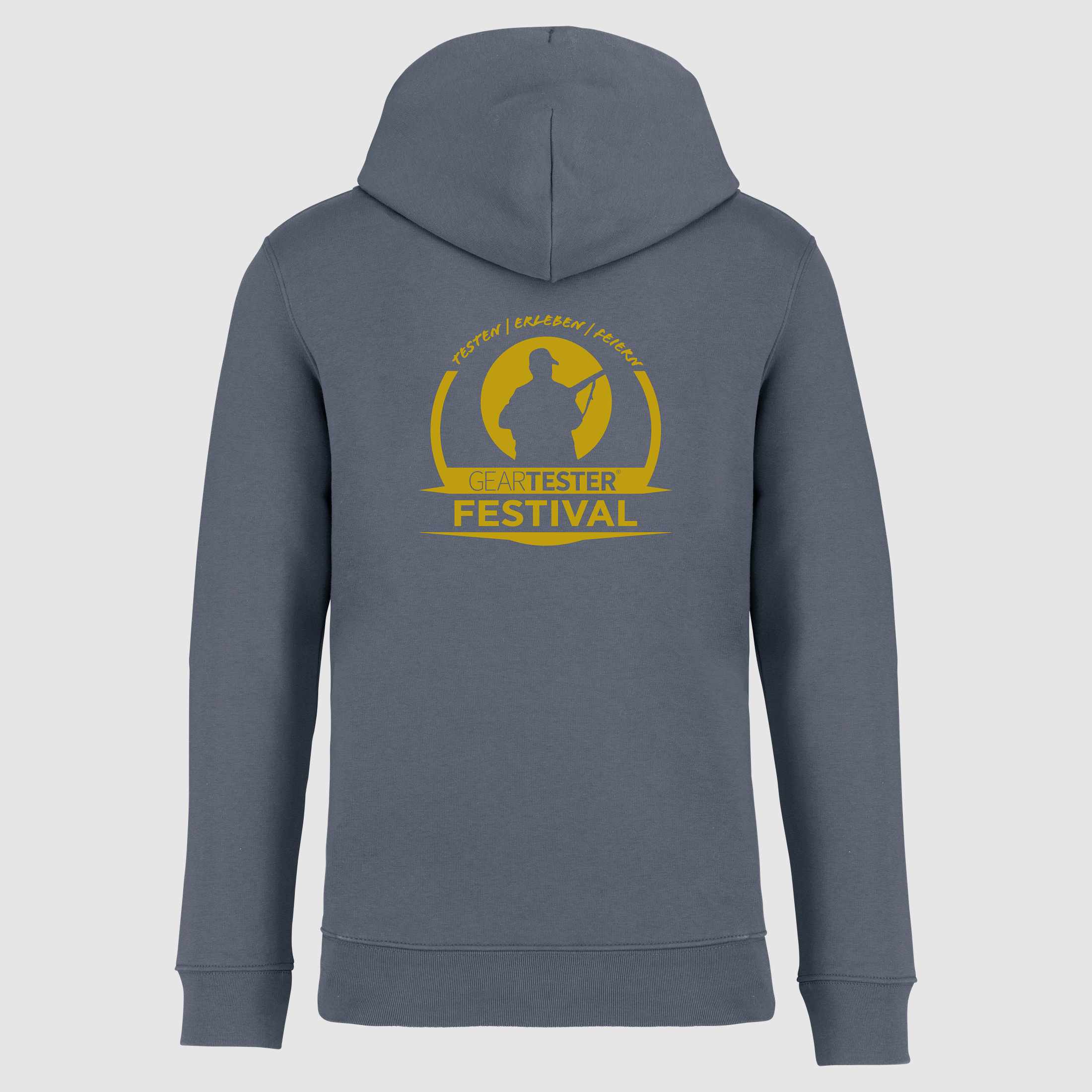 Geartester Festival Bio Hoodie, kleines Logo