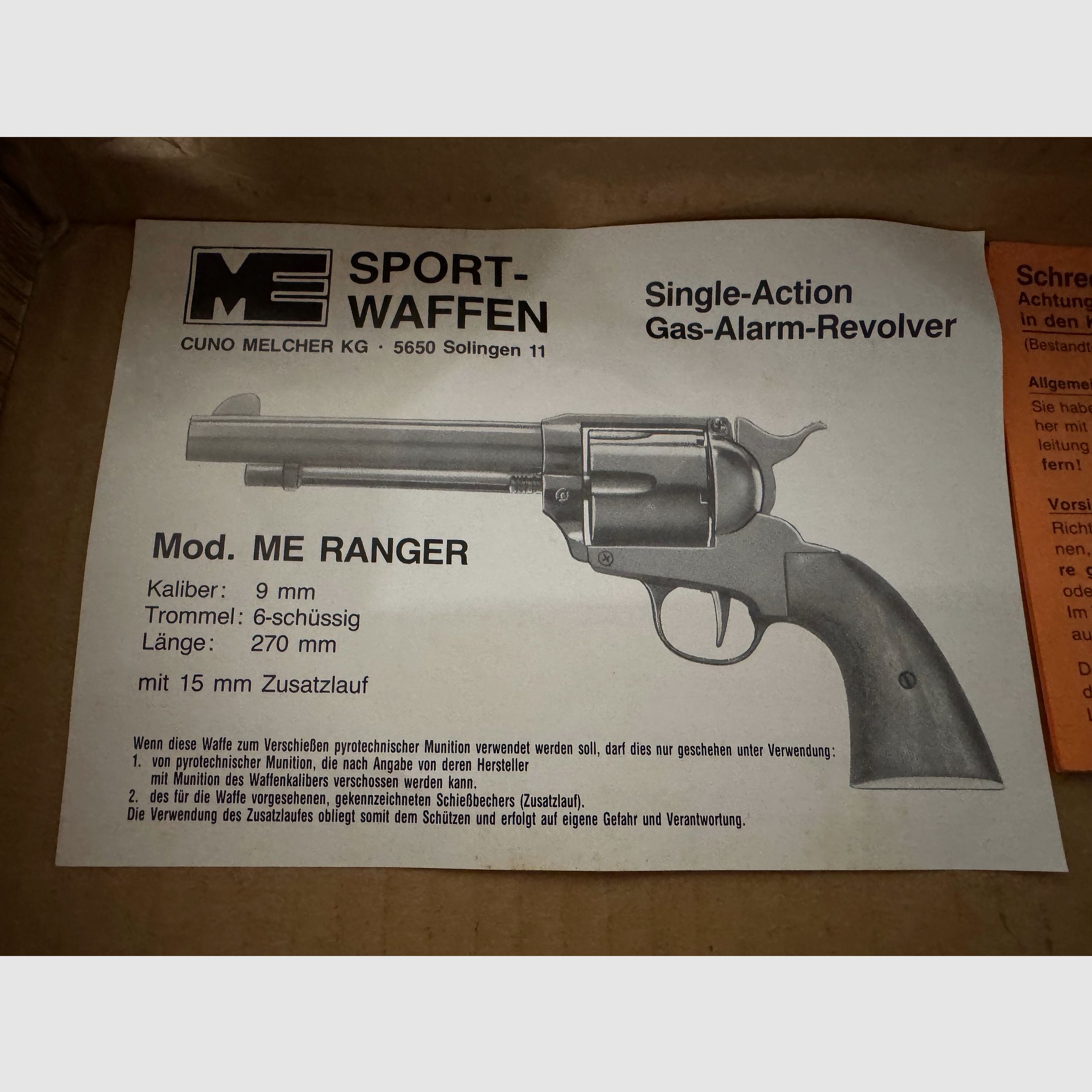 Sammlerstück!!! ME Ranger / SAA Nachbau * 9 mm  * PTB 419 mit Zubehör SSW Schreckschuss