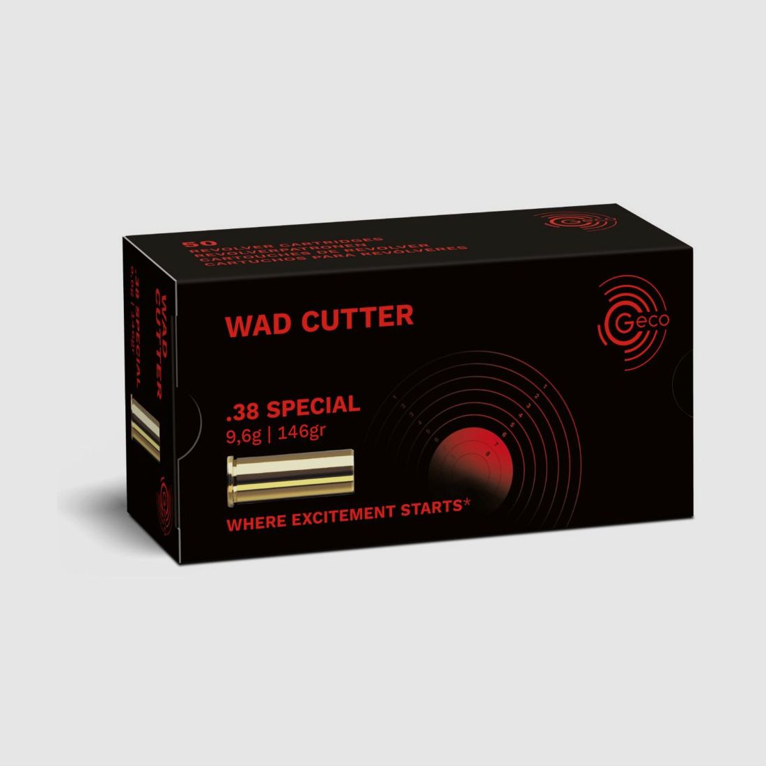 MUNITION GECO KALIBER .38 SPECIAL WAD CUTTER 146 GRS /500, Bild 3 von 4