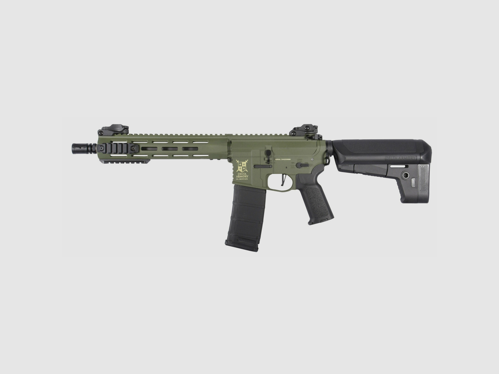M4 AR15 M-LOK 10 Zoll CHARLIE Oliv S-AEG Airsoft Gewehr Frei ab 18 Jahren | Delta Armory