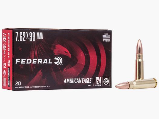 Büchsenmunition FEDERAL American Eagle – 7.62×39 Soviet – 124 grains – FMJ