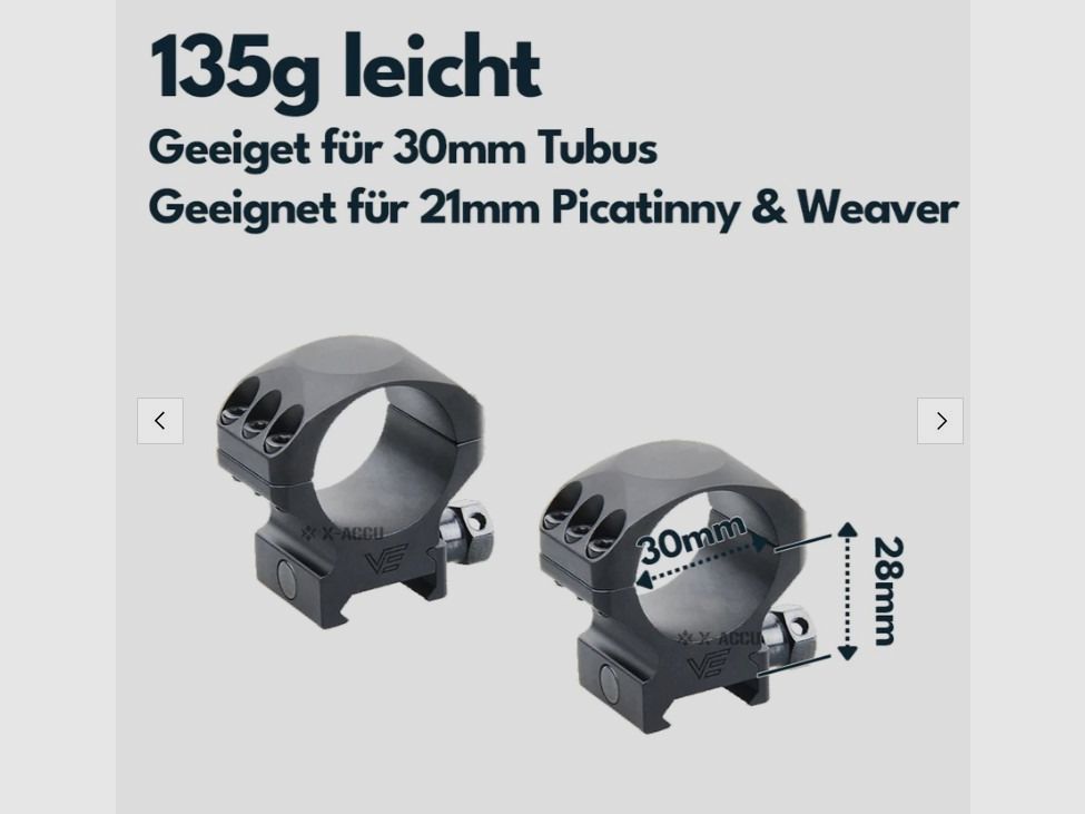 Vector Optics XASR-3001 X-Accu Montage für 30mm Tubus, 21mm Picatinny, h= 25,4mm