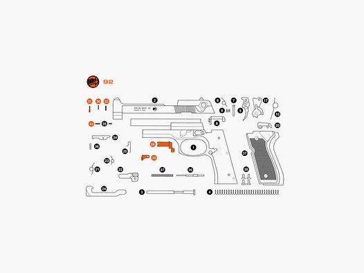Ersatzteile Kit Bruni 92 8 mm / 9 mm