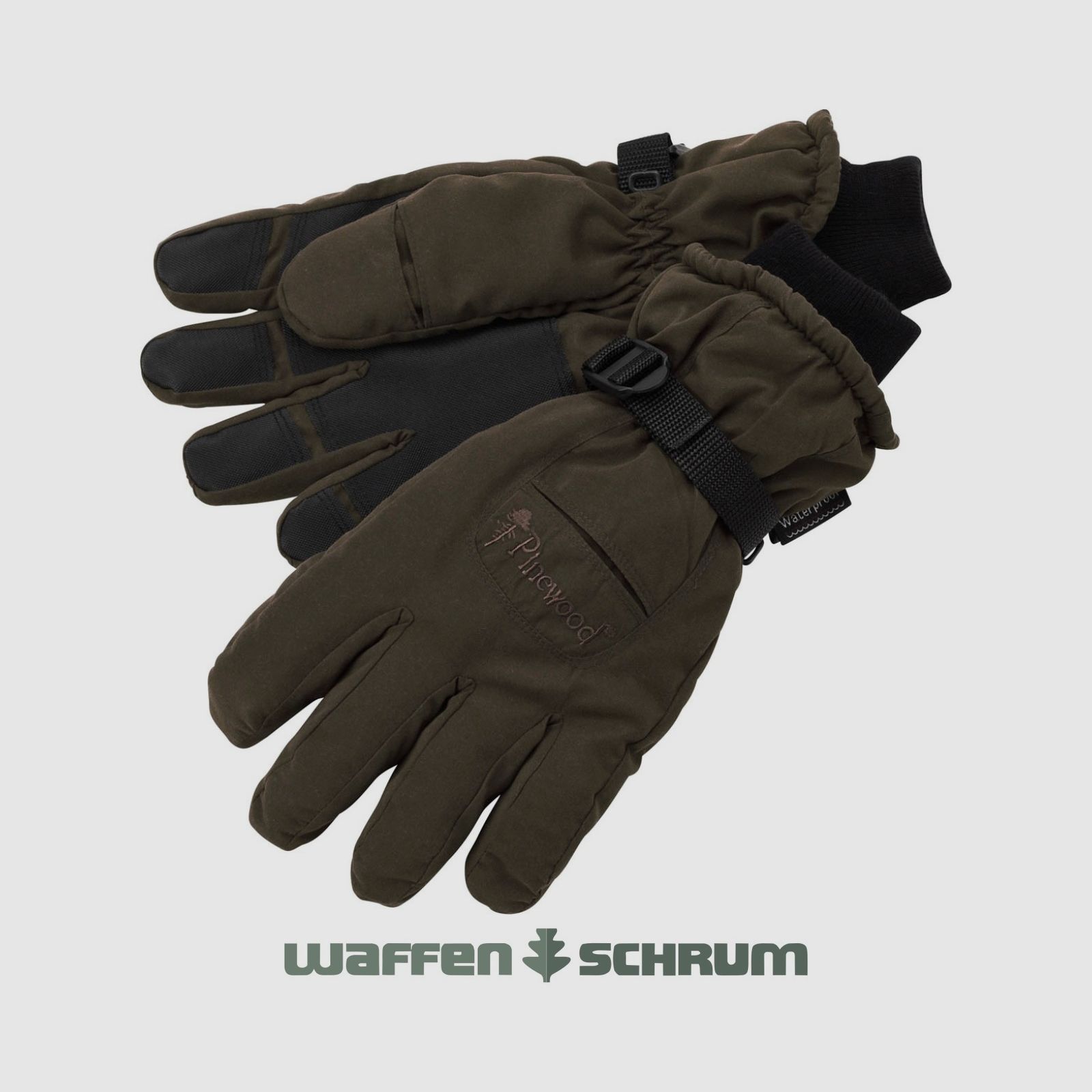 Pinewood glove with membrane suede brown