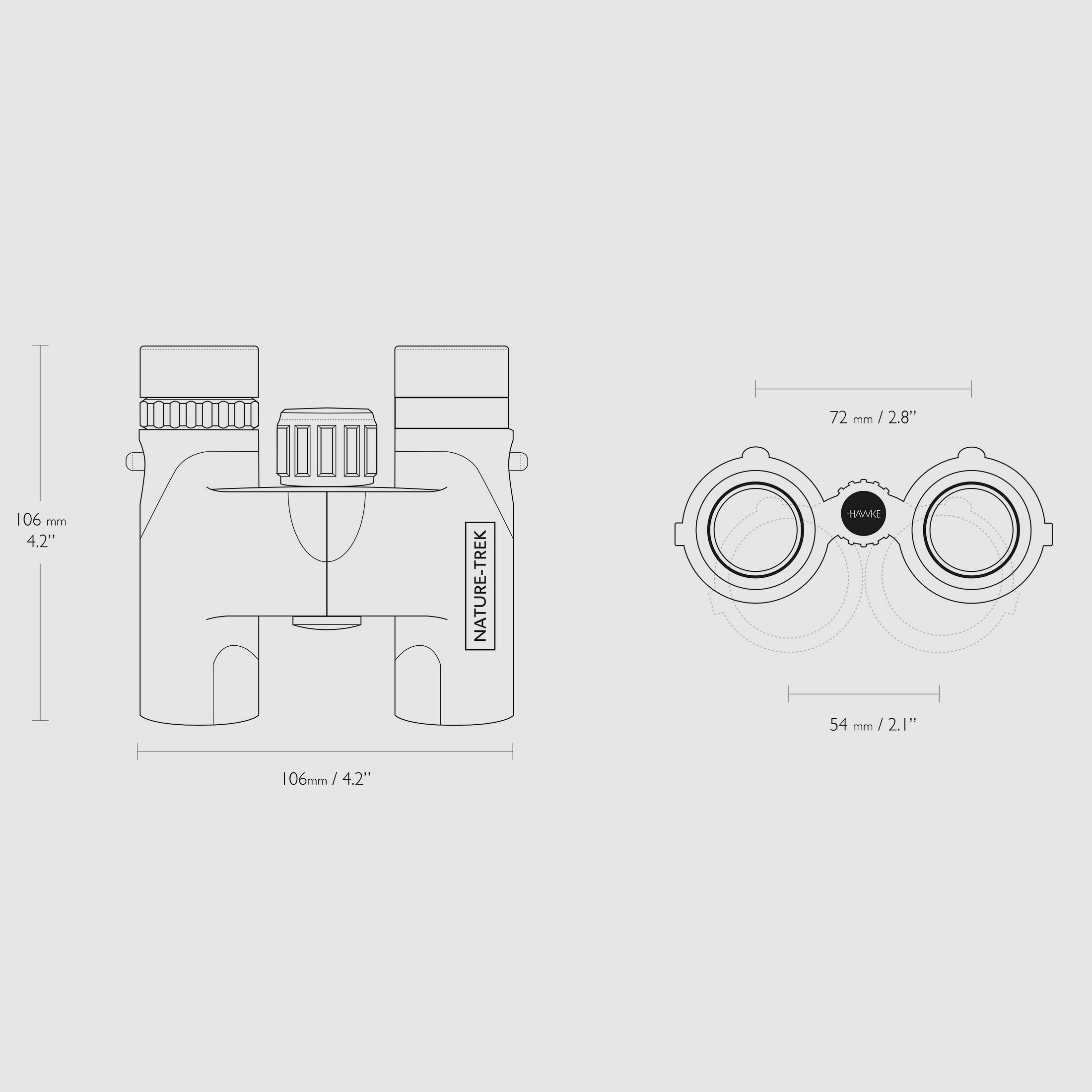Hawke 35051 Nature Trek 8x25 binoculars with carrying strap