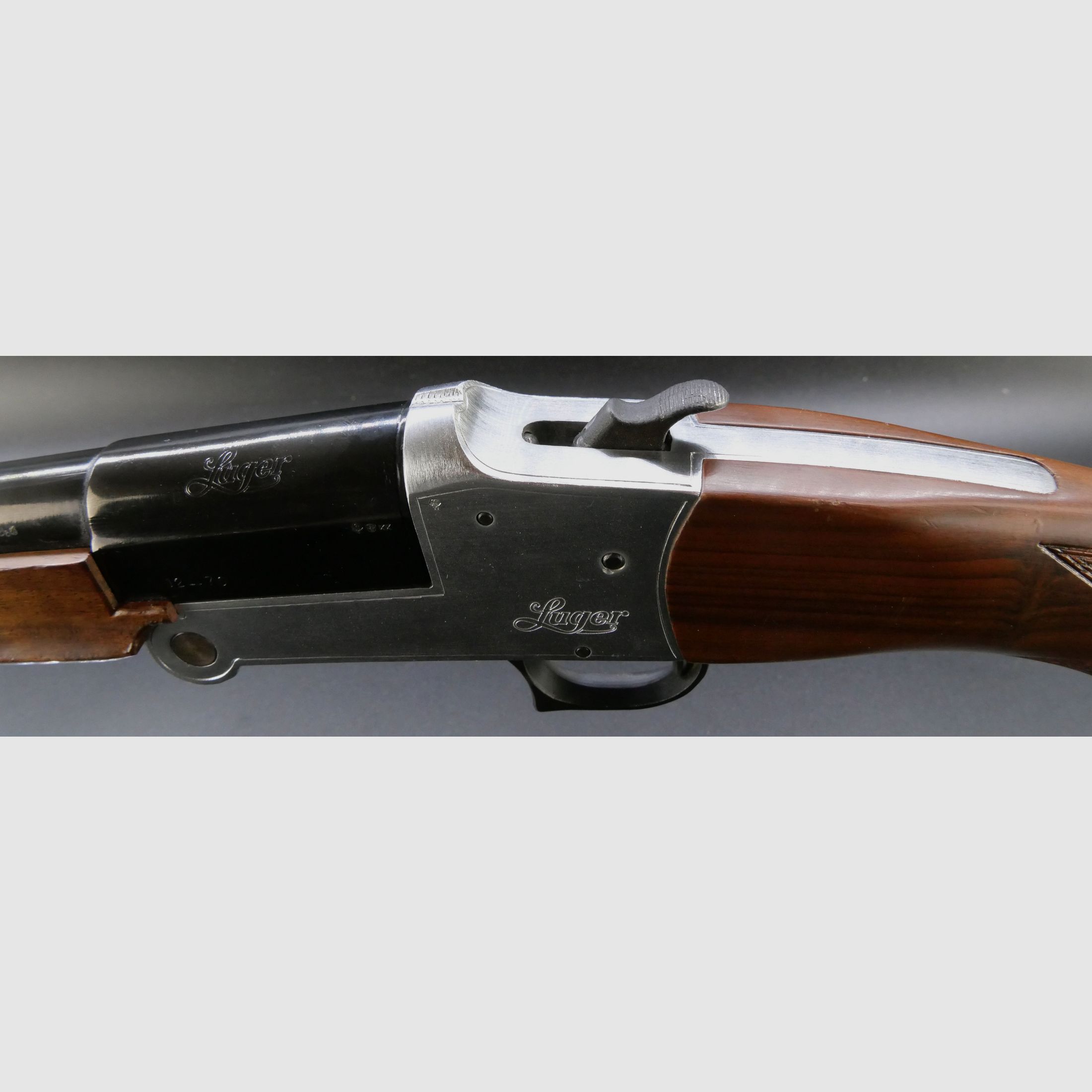 Luger Kipplaufflinte 12/70 Handspanner