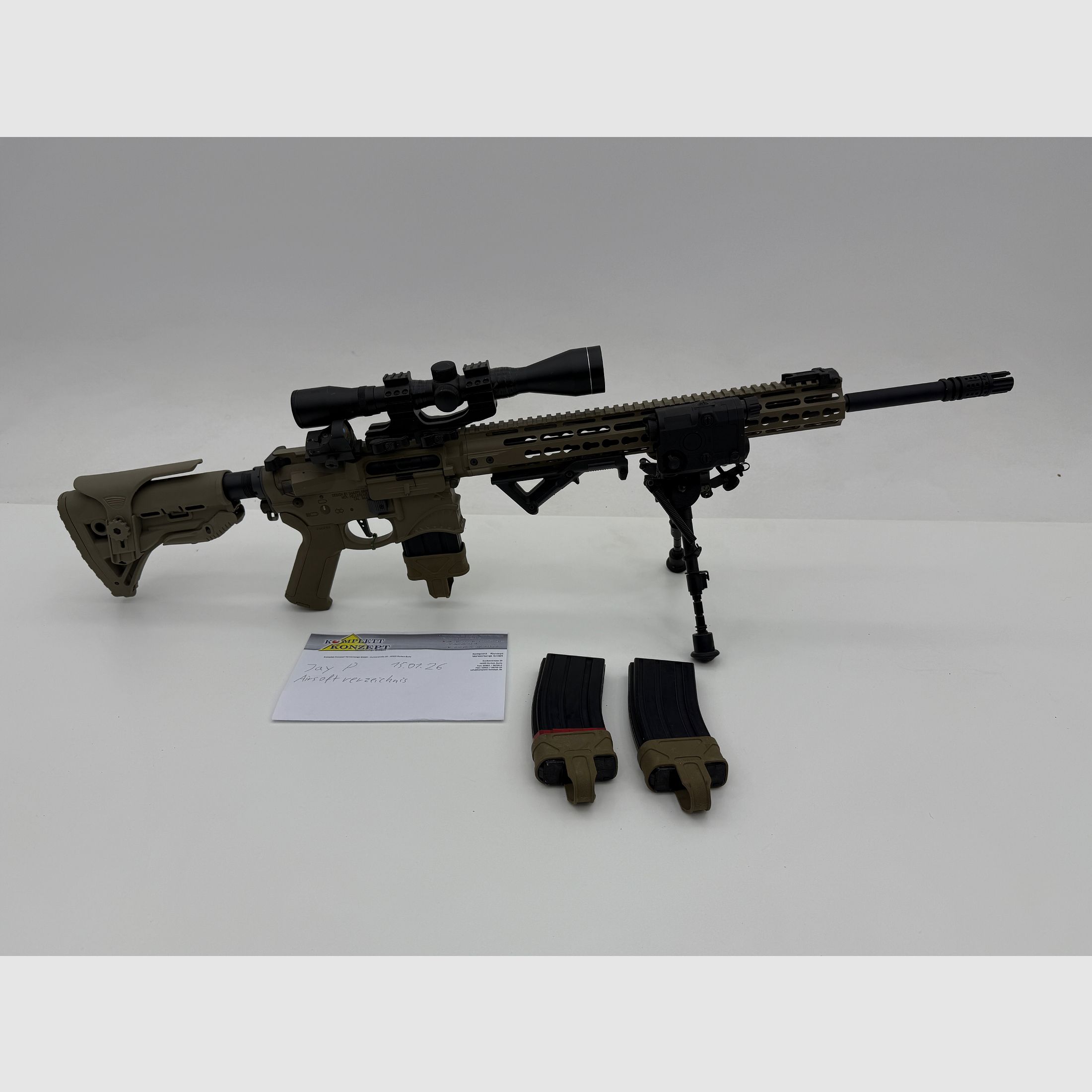 ARES Amoeba Spartan KeyMod Airsoft S-AEG – DMR-Optik – Primer propietario