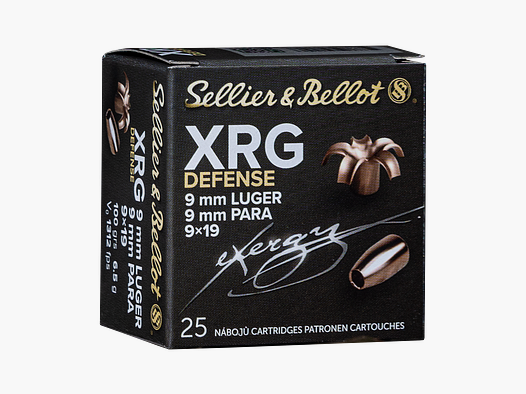 Sellier & Bellot Pistolenmunition XRG Defence 9 x 19 6,5g eXergy Defense