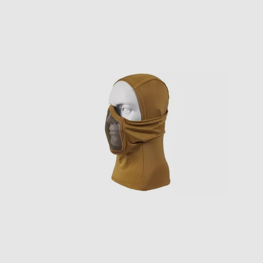GFT Thermoaktive Balaclava/Sturmhaube mit integrierter Stahlgeflecht-Gittermaske, (TAN)