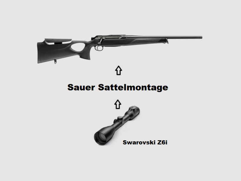 Sauer 505 Synchro XT Black + Swarovski Z6i + Montage + ... Komplettpaket