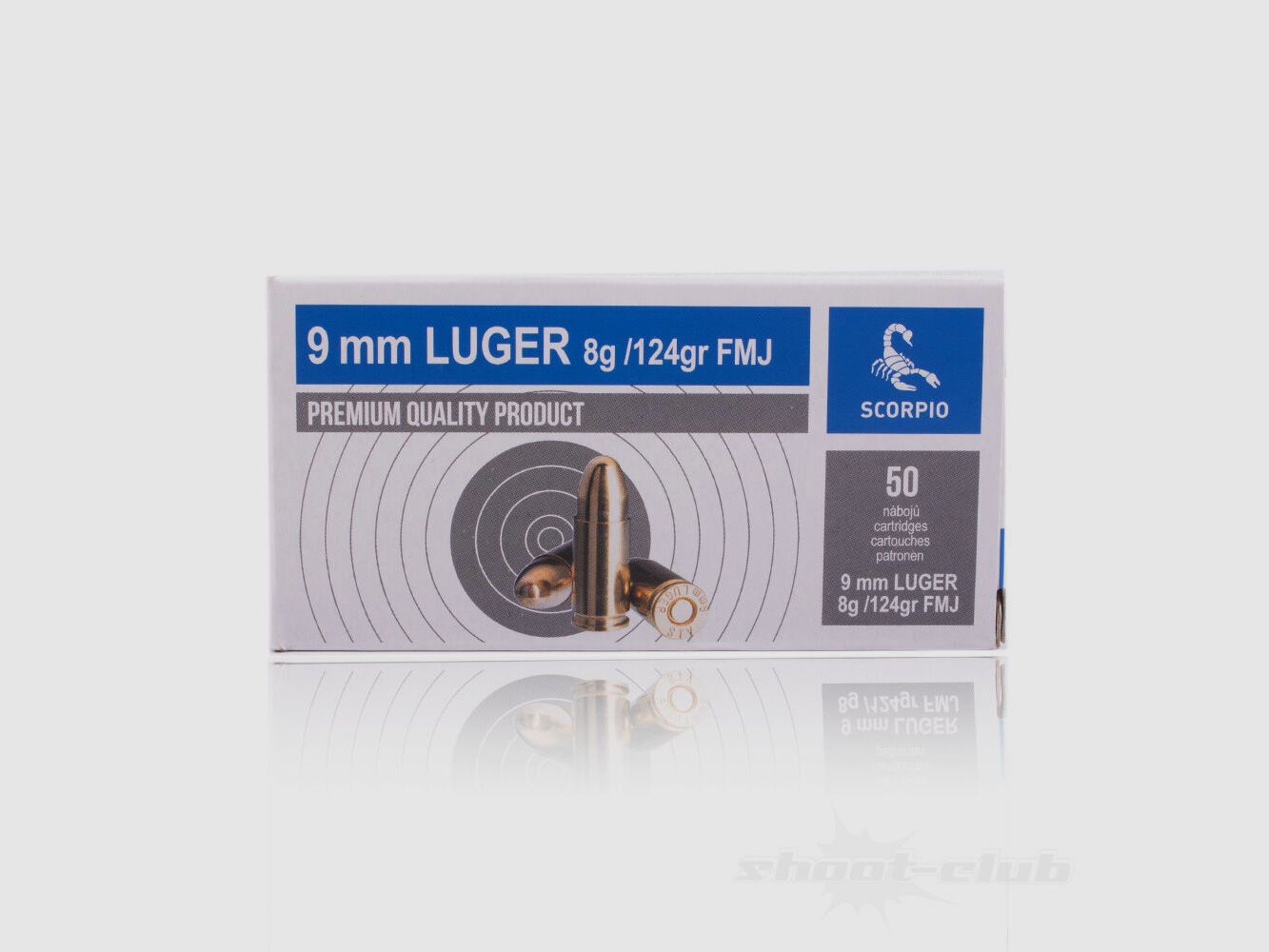STV FMJ 124grs Patronen 9mm Luger 8,0g - 50 Stück