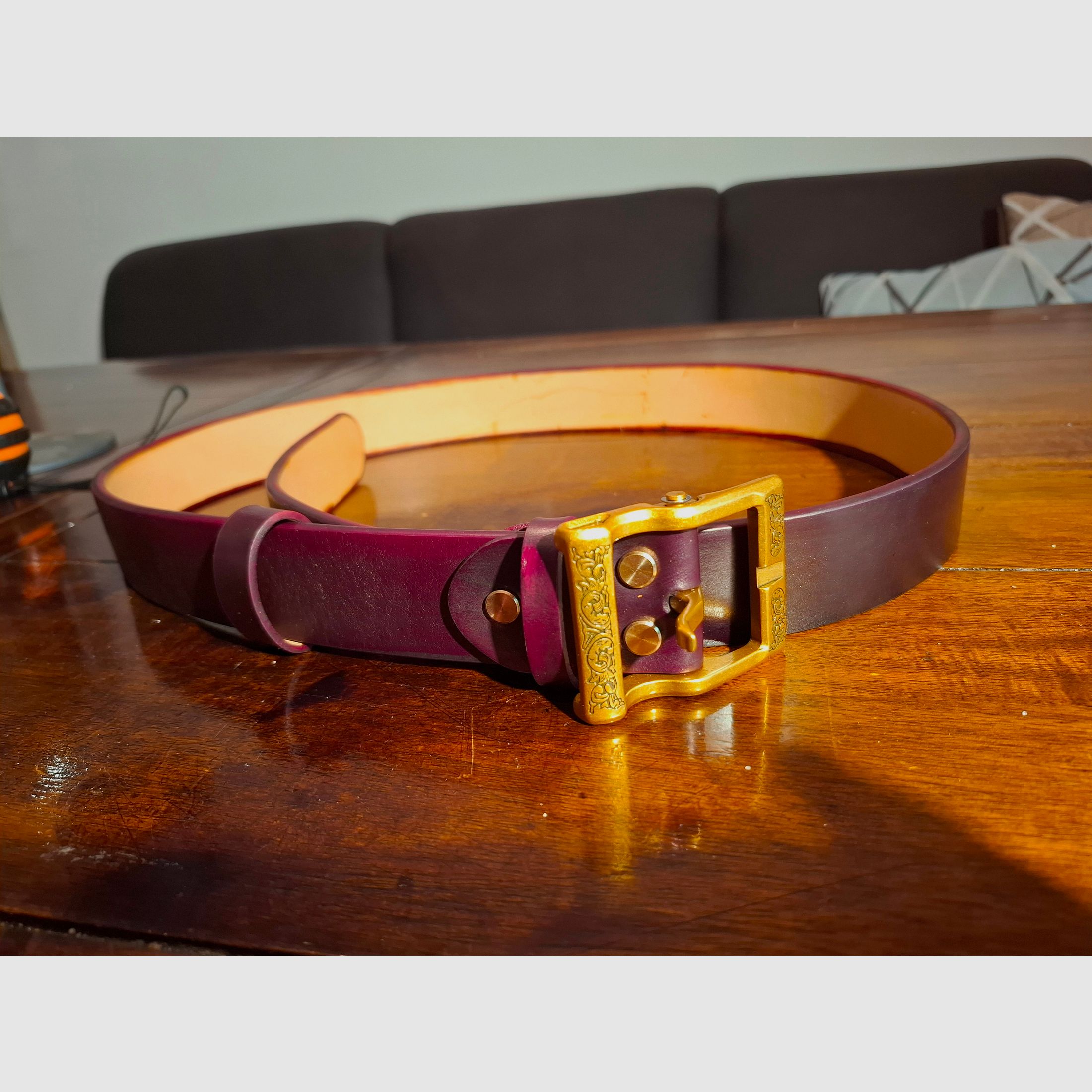 Handcrafted leather belt