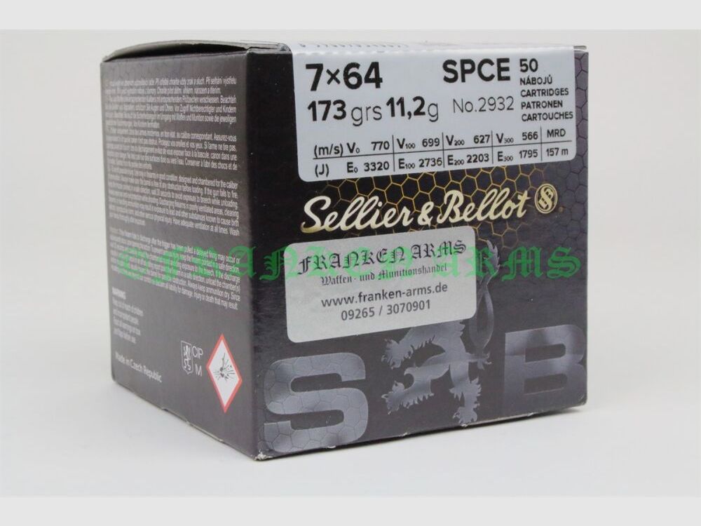 Sellier&Bellot 7x64 SPCE 173gr. 11.2g 50 pieces quantity discounts