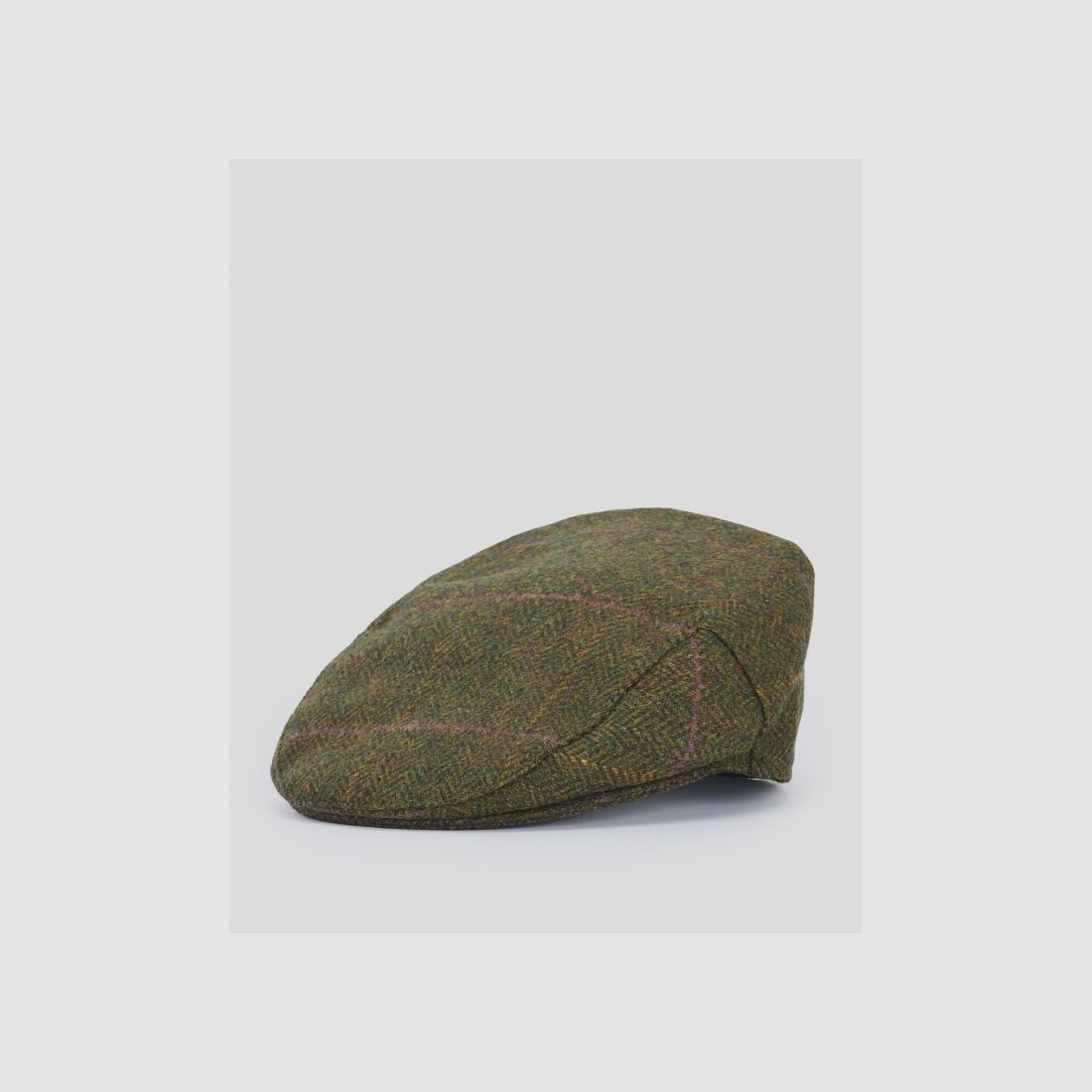 Barbour Tweed Crieff Schirmmütze Oliv/Purpur/Gelb