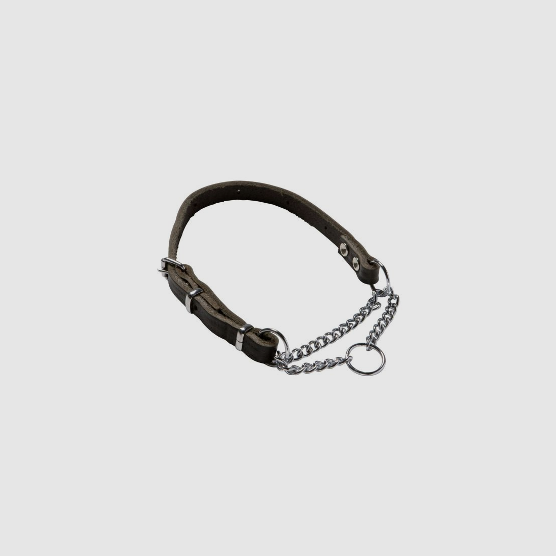 Half Check Verstellbares Vollnarbenleder-Halsband 12 mm x 55 cm