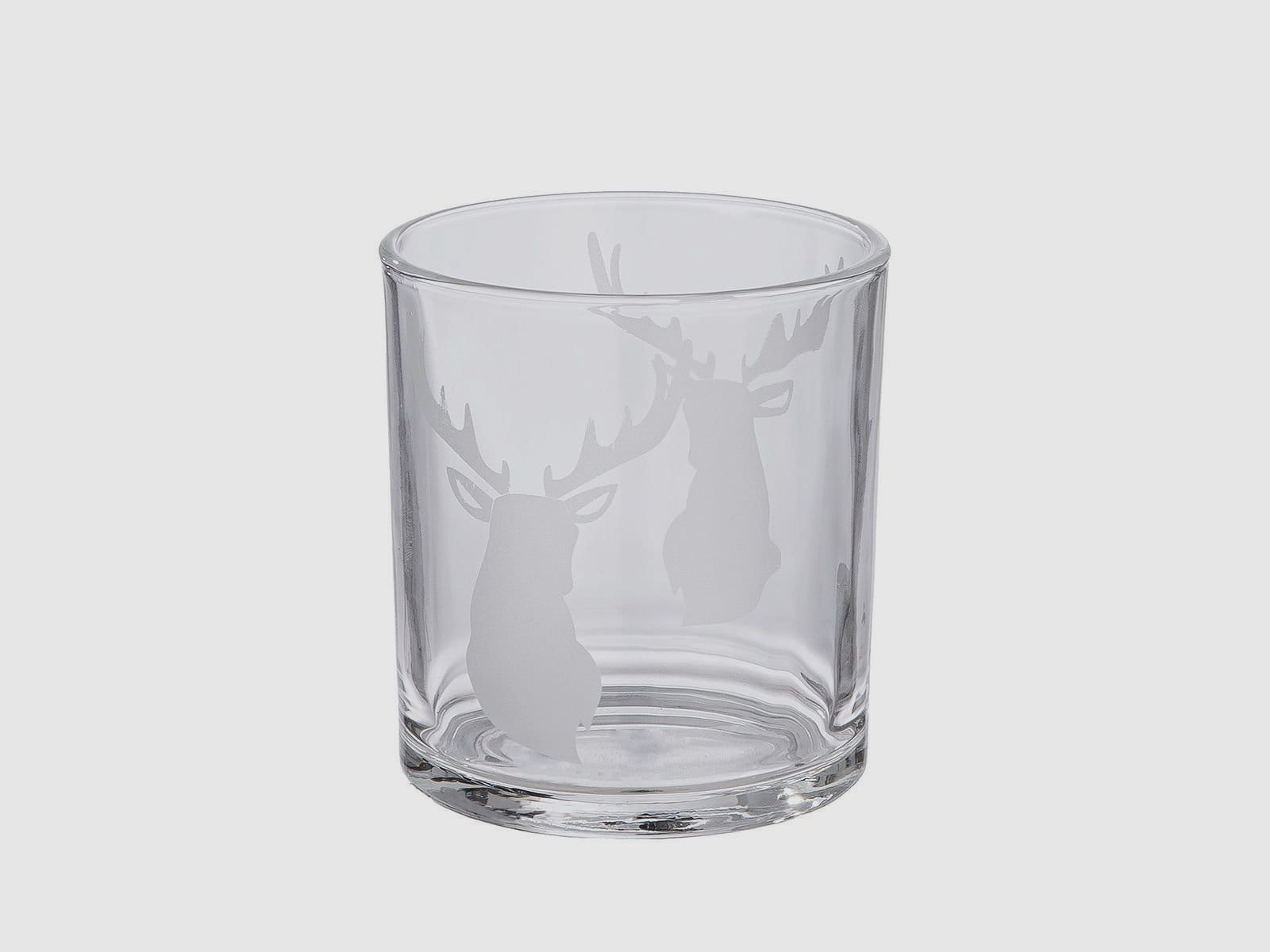 Gilde Windlicht Hirschkopf Glas