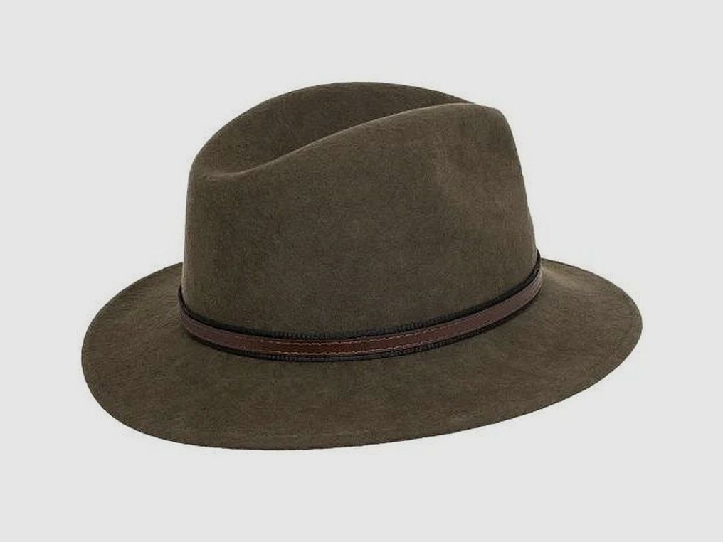 Rollhut Khaki mit Lederband Gr. 56, billede 2 af 2