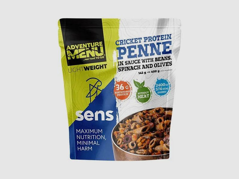 Adventure Menu SENS Grillen Protein Penne in Sauce mit Bohnen
