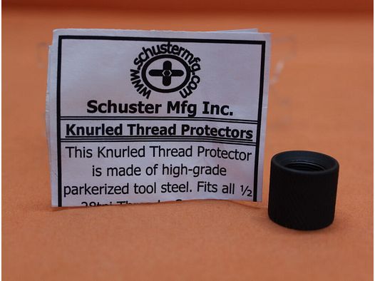 Schuster Mfg Inc AR-15: Draadbeschermer Cap (1/2-28) .750" OD Schuster beschermmoer voor mondingsdraad
