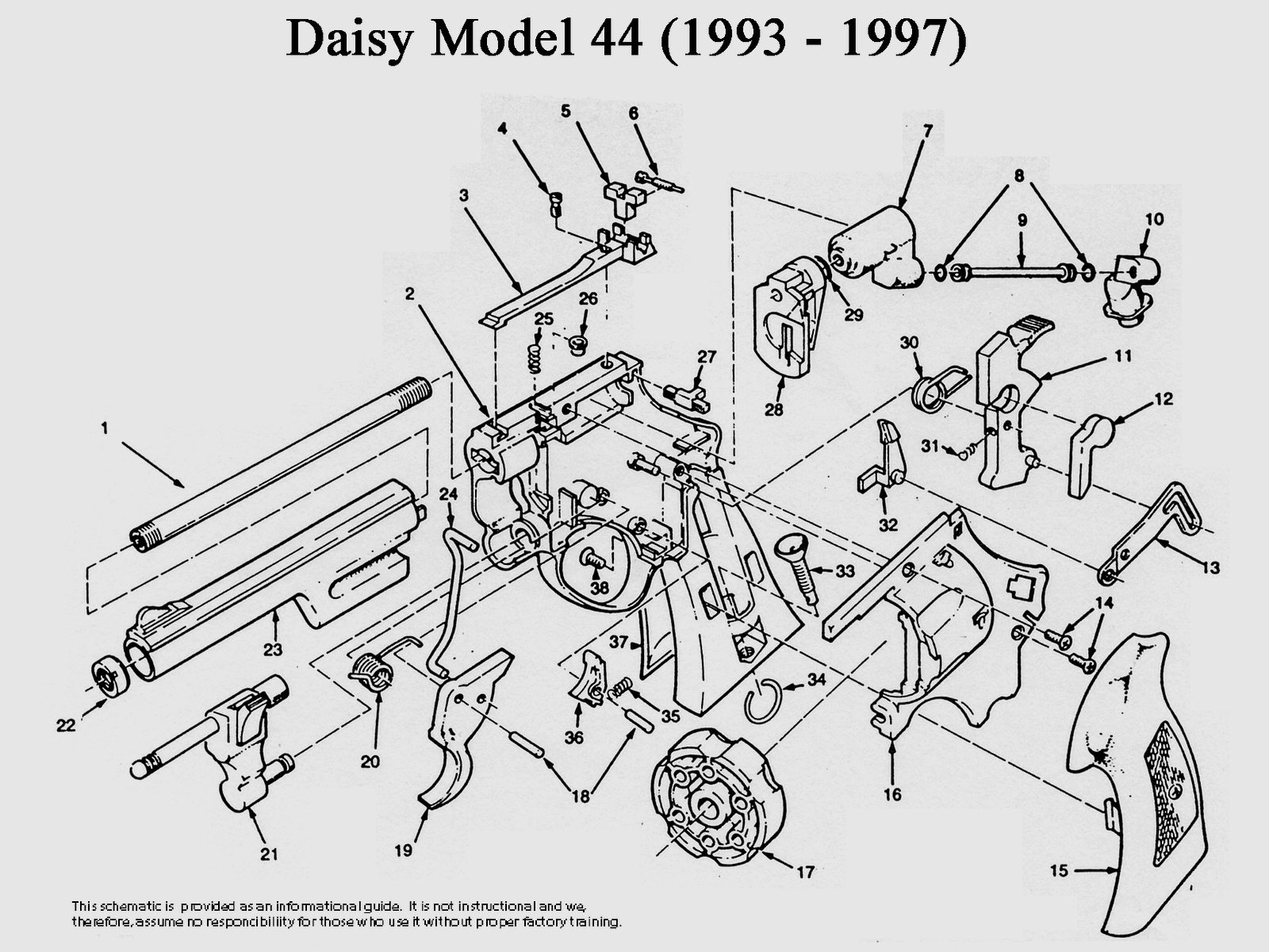 Vintage: 2 x CO2 Revolver "Daisy" Powerline 44 Diabolo 4,5 gereviseerd