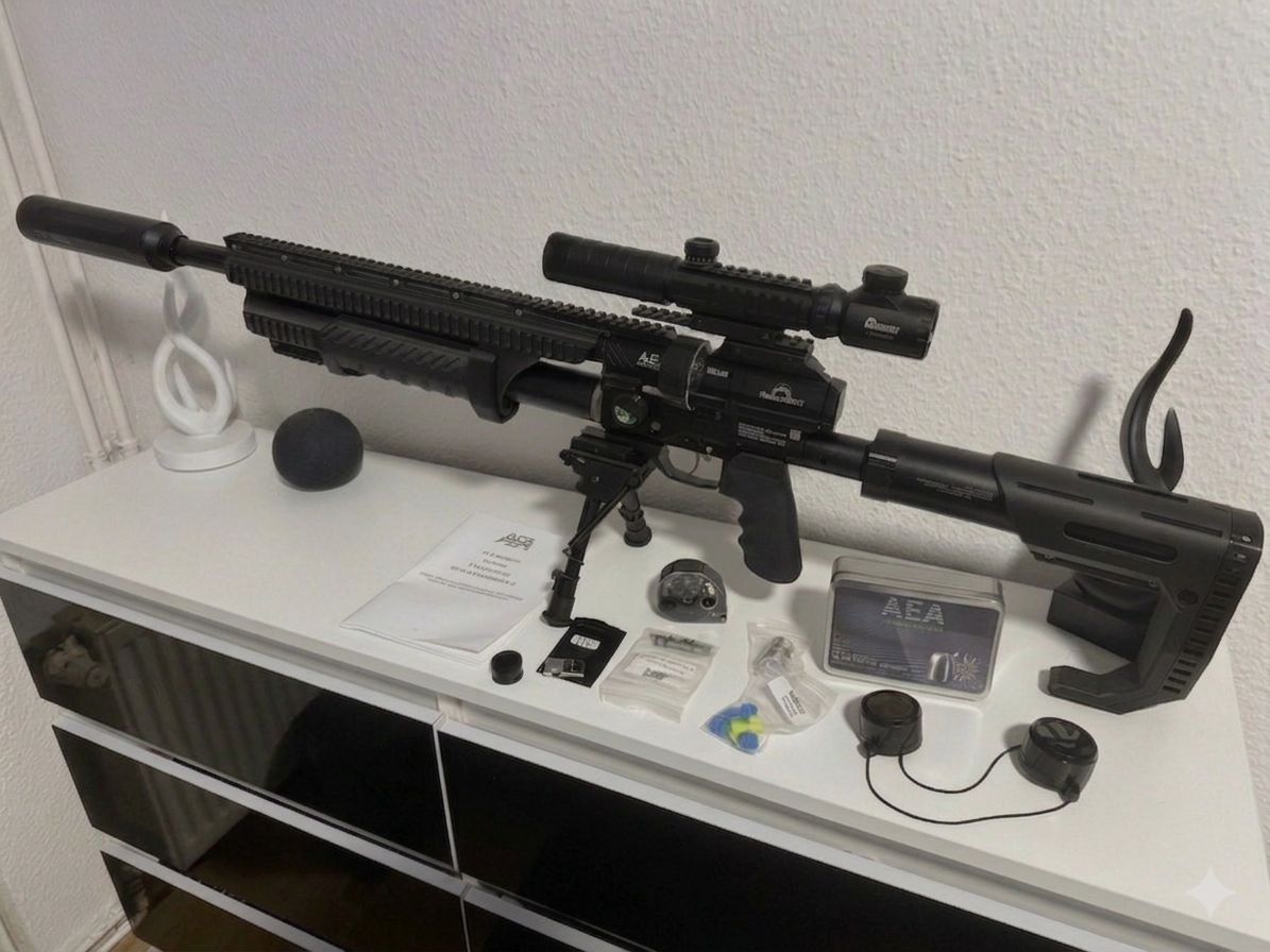 AEA Airgun Megalodon Cal. 5,0. 12,7mm Ware neuwertig Mit viel Zubehör 