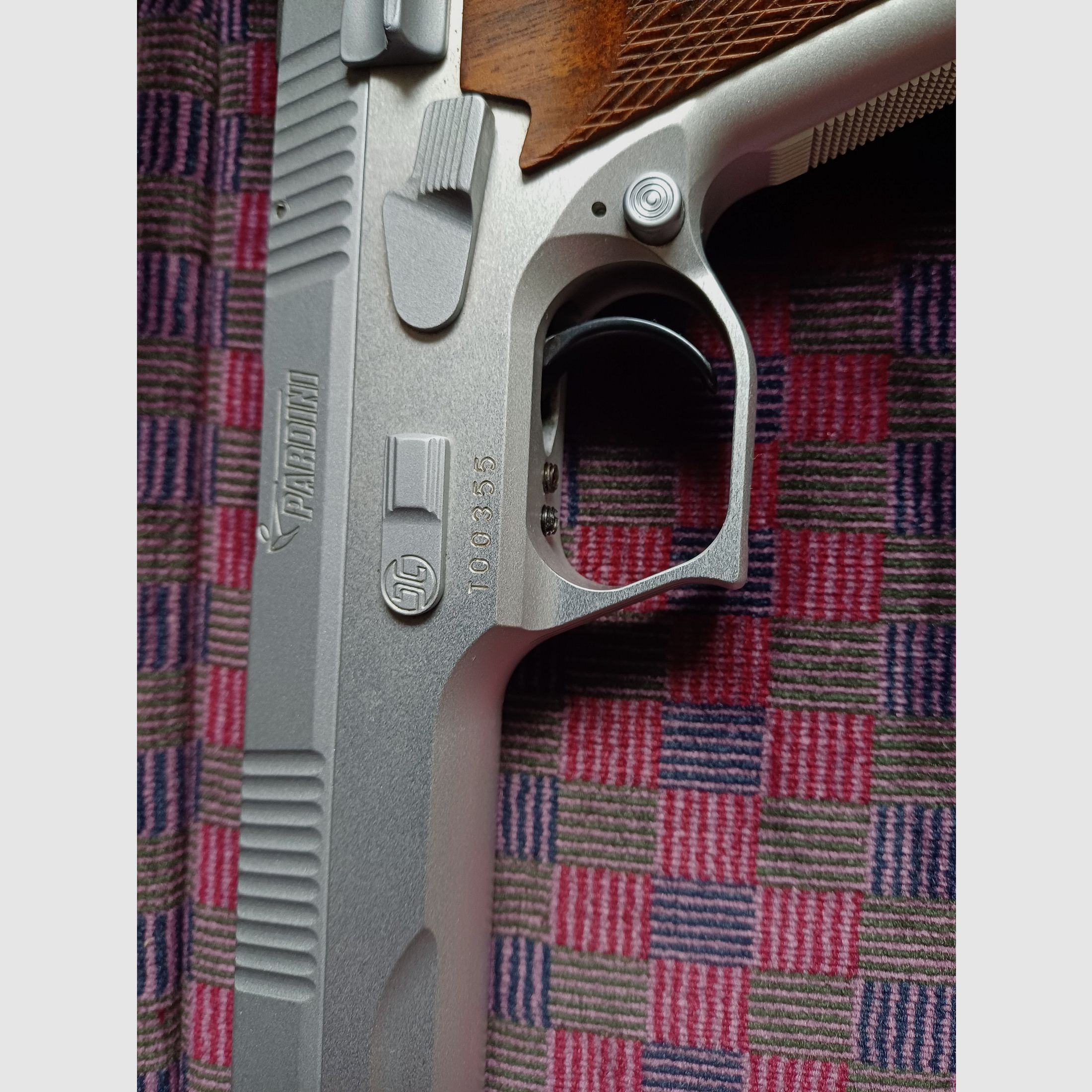 Pardini 45 ACP Nickel Sport Model P.C. 45 S, 5 inch; Top onderhouden, weinig geschoten, afbeelding 5 van 8