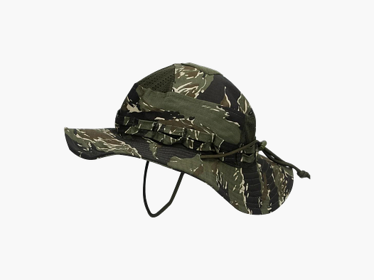 Taktischer Boonie Hut Herren Damen, Buschhut aus Ripstop-Gewebe mit ca. 7 cm Krempe (Tiger Stripe)