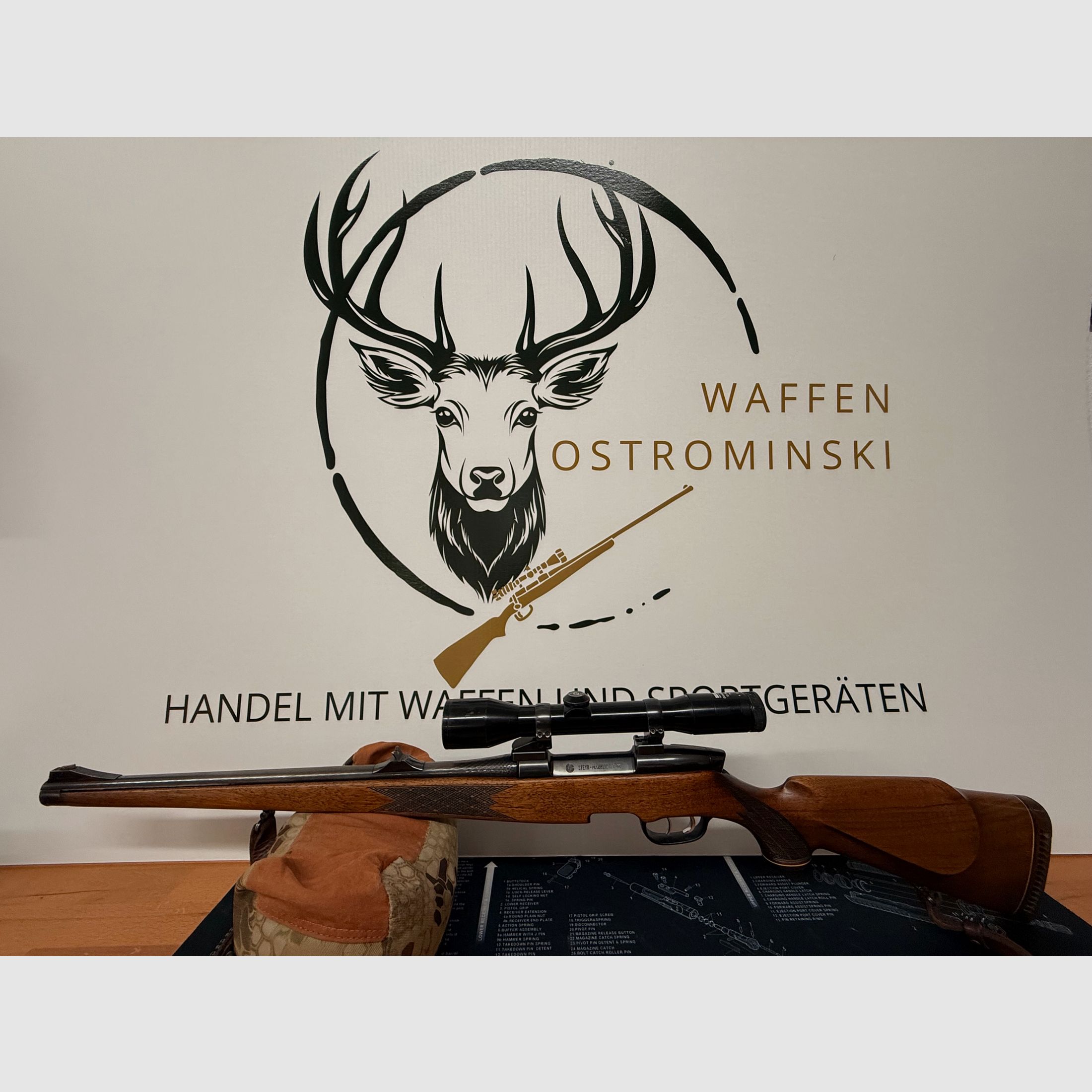 Steyr-Mannlicher Mod. M in caliber .30-06 Spring. incl. Zeiss Diavari-ZA 1.5–6x42 T*