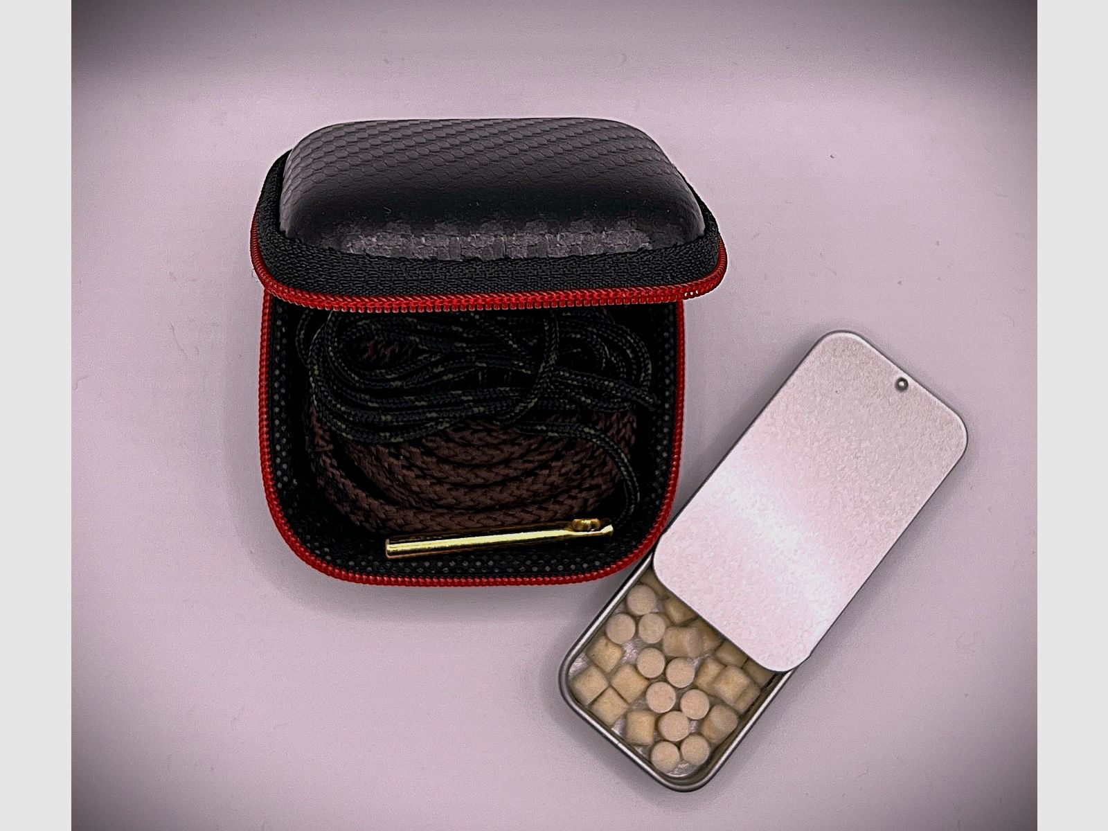 Gun cleaning set barrel cleaning cord air rifle CO2 .17 Cal / 4.5mm + cleaning felts