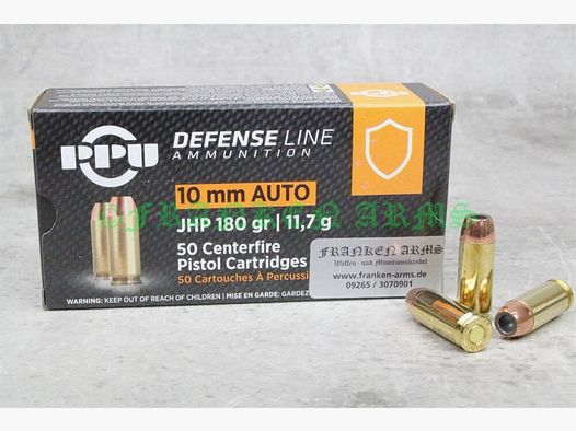 PPU	 10mm Auto JHP 180gr. 11,7g 50 Stück Staffelpreise