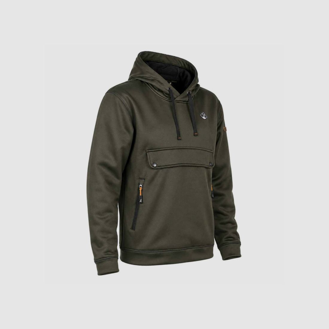 Felpa con cappuccio khaki Percussion - Fodera in pile caldo, immagine 2 di 6