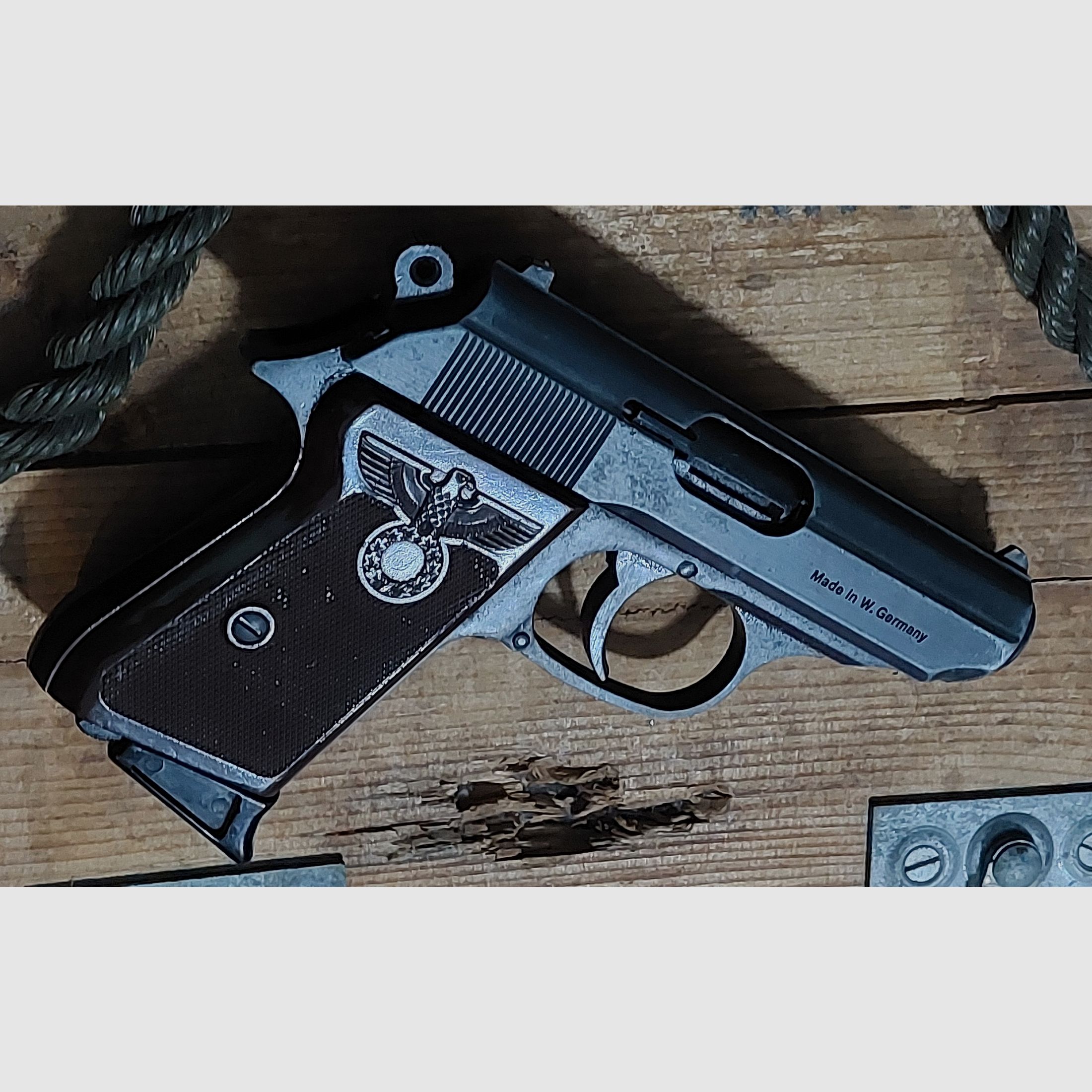 ⚠️SELTEN!⚠️ PERFECTA "El Alamein" Schreckschuss Pistole 8 mm P.A.K (PTB 196/2)