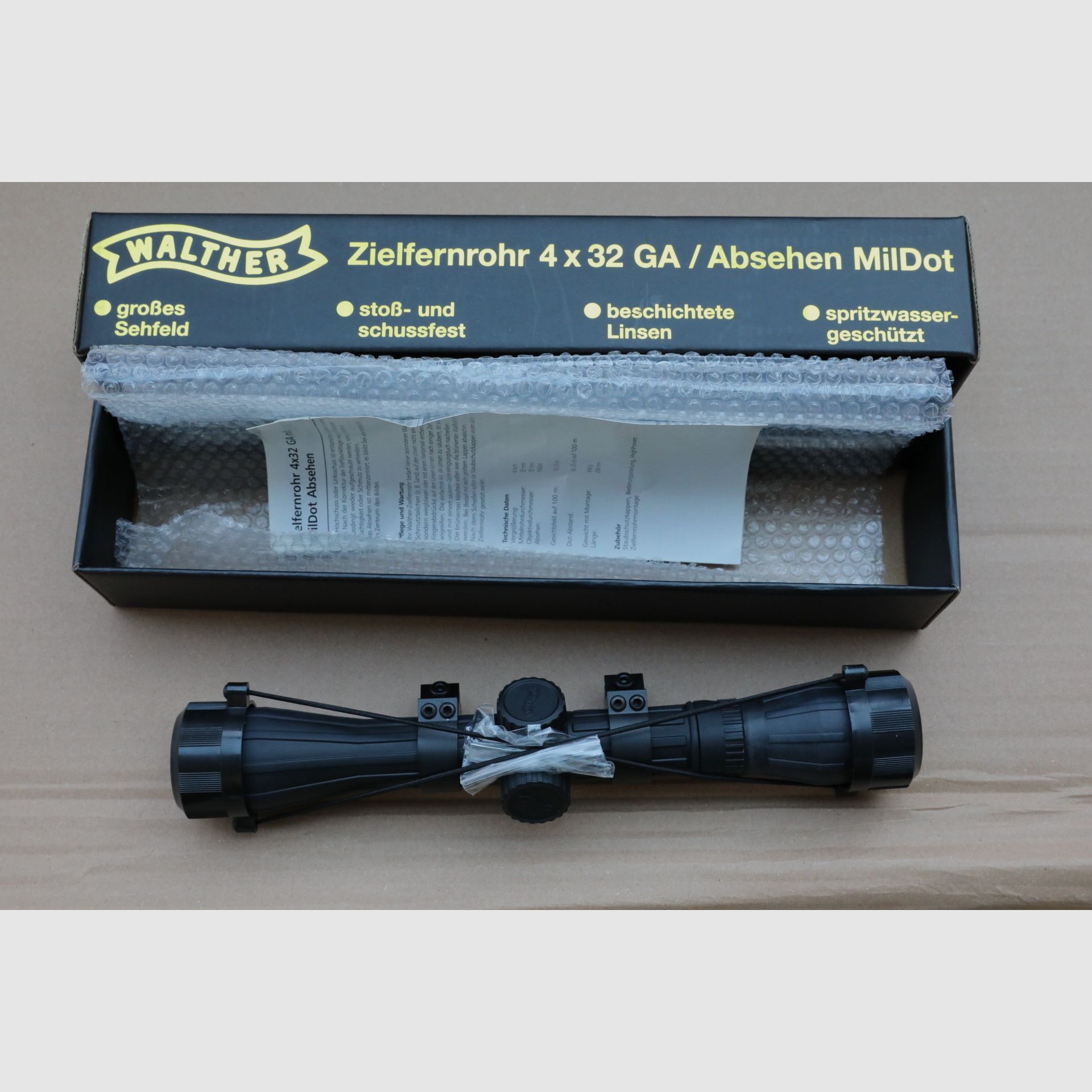 Walther Zielfernrohr 4x32 GA Absehen MilDot