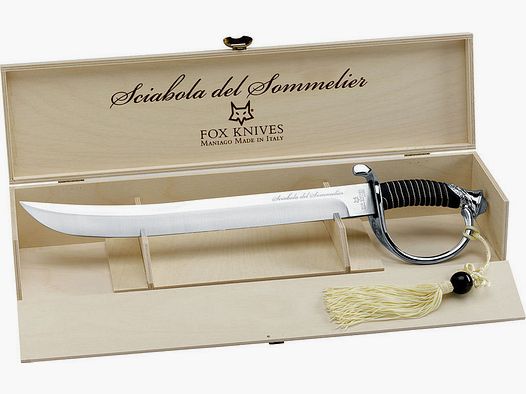 Fox sabering champagne with a saber