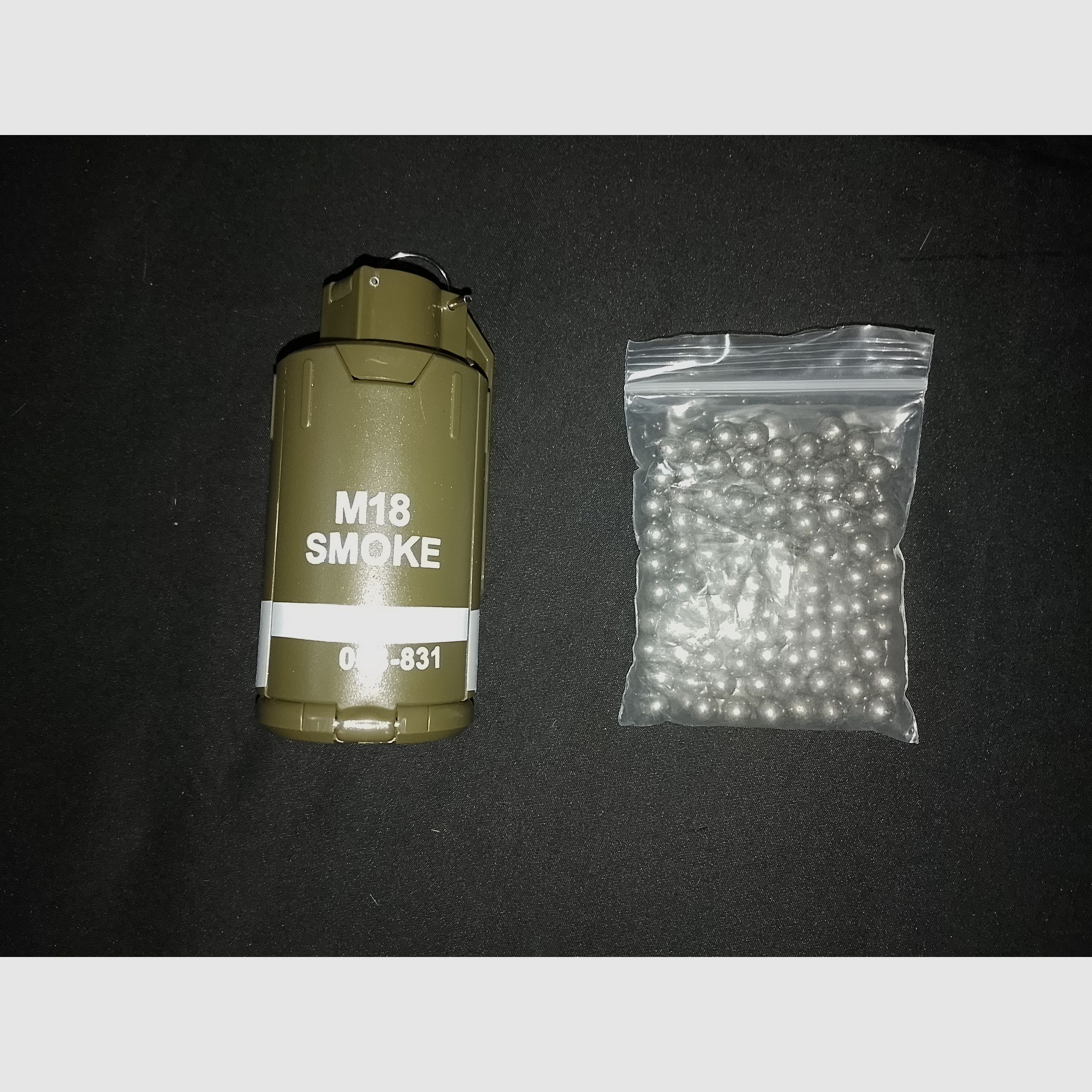 Airsoft Softair Granate mit Steel bb 8mm M18 