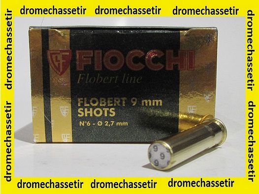 Box of 50 cartridges Fiocchi, cal 9mm Flobert, pellets No. 6