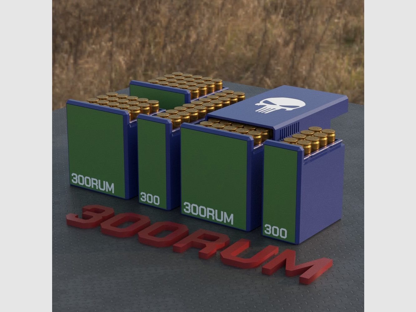 Filamelt Munitionsbox / Ammo Box .300 RUM – Patronenbox für 50 Schuss, Made in Germany